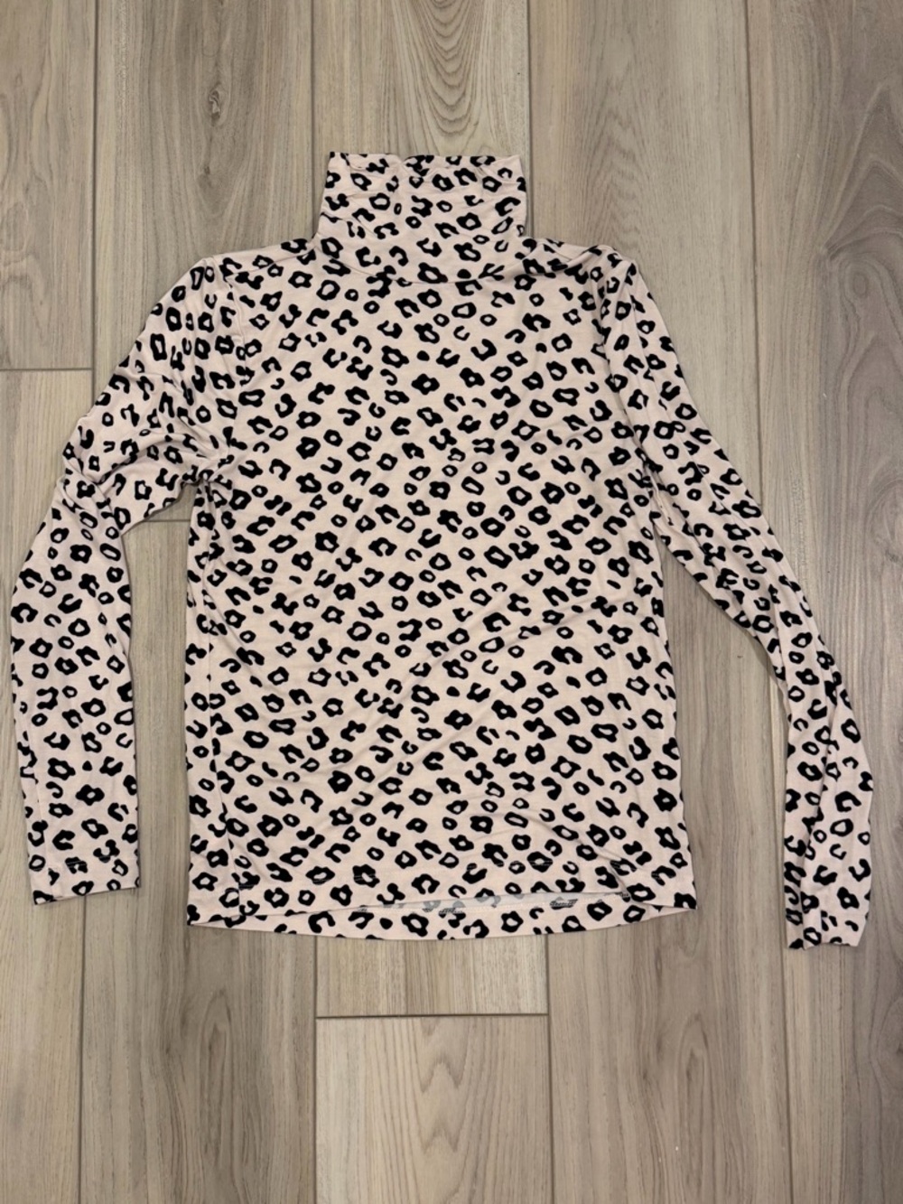 LOFT Black and Light Pink Leopard Print Top